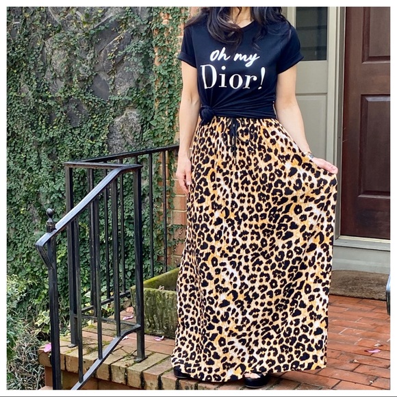 ✨RESTOCK ✨Leopard print pleated belted maxi skirt - Picture 7 of 7